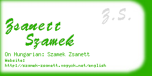 zsanett szamek business card